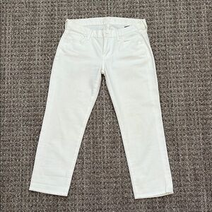 7 For All Mankind Women's White Ankle Jeans